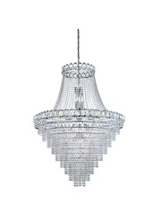 Searchlight Louis Philipe Crystal 28 Light Tiered Chandelier - Crystal & Chrome