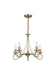 Endon Trafford Ceiling Light Fitting - Antique Brass - 5 Light Endon Trafford Ceiling Light Fitting - Antique Brass - 5 Light