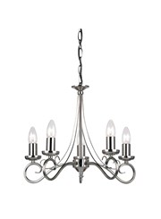 Endon Trafford Ceiling Light Fitting - Antique Silver - 5 Light Endon Trafford Ceiling Light Fitting - Antique Silver - 5 Light