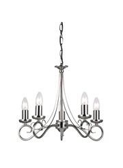 Endon Trafford Ceiling Light Fitting - Antique Silver - 5 Light