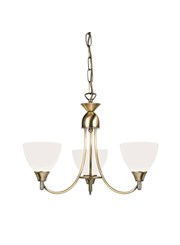 Endon Alton Pendant Light Fitting - Antique Brass & Frosted Glass - 3 Light Endon Alton Pendant Light Fitting - Antique Brass & Frosted Glass - 3 Light