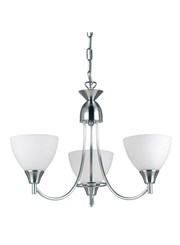 Endon Alton Pendant Light Fitting - Satin Nickel & Frosted Glass - 3 Light Endon Alton Pendant Light Fitting - Satin Nickel & Frosted Glass - 3 Light