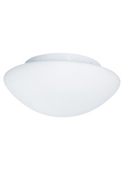 Searchlight Bathroom Flush Ceiling Light - White - Opal Glass - Ip44