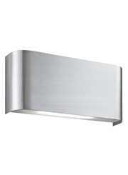 Searchlight Curved Oblong Led Up & Down Wall Light - Satin Silver -2 Led Searchlight Curved Oblong Led Up & Down Wall Light - Satin Silver -2 Led