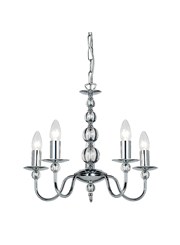 Endon Parkstone Pendant Light Fitting - Chrome & Glass - 5 Light