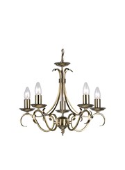 Endon Bernice Traditional Pendant Light Fitting - Antique Brass - 5 Light Endon Bernice Traditional Pendant Light Fitting - Antique Brass - 5 Light