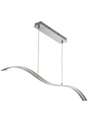 Searchlight Led Wave Bar Light - Satin Silver - Clear Glass Searchlight Led Wave Bar Light - Satin Silver - Clear Glass