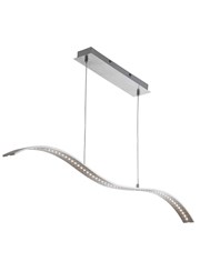 Searchlight Led Wave Bar Light - Satin Silver - Clear Glass