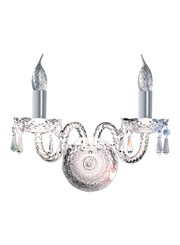 Searchlight Hale  Double Wall Light - With Crystal Trimmings - Chrome Searchlight Hale  Double Wall Light - With Crystal Trimmings - Chrome