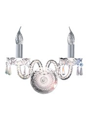 Searchlight Hale  Double Wall Light - With Crystal Trimmings - Chrome