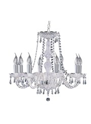 Searchlight Hale  8 Light Chandelier With Crystal Fittings - Chrome Searchlight Hale  8 Light Chandelier With Crystal Fittings - Chrome