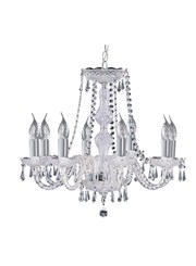 Searchlight Hale  8 Light Chandelier With Crystal Fittings - Chrome