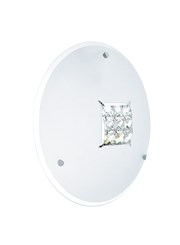 Searchlight Quadrex Round Flush Fitting -Square Crystal Detail - 32Cm Searchlight Quadrex Round Flush Fitting -Square Crystal Detail - 32Cm