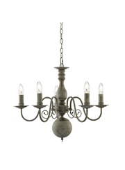 Searchlight Greythorne Vintage Ceiling 5 Light - Textured Grey Finish Searchlight Greythorne Vintage Ceiling 5 Light - Textured Grey Finish