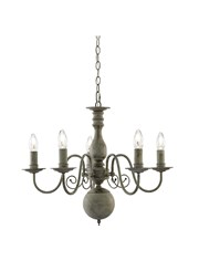 Searchlight Greythorne Vintage Ceiling 5 Light - Textured Grey Finish