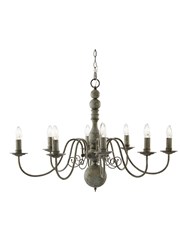 Searchlight Greythorne Vintage Ceiling 8 Light - Textured Grey Finish