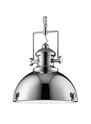 Searchlight Industrial Chain Pendant Light - Clear Lens - Chrome