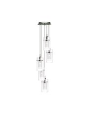 Searchlight Duo I - 5 Light Multi-Drop Ceiling Pendant - Double Glass Searchlight Duo I - 5 Light Multi-Drop Ceiling Pendant - Double Glass