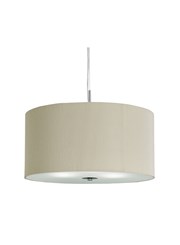 Searchlight Drum Pleat Pendant Light - Cream With Frosted Glass Diffuser - 60Cm Searchlight Drum Pleat Pendant Light - Cream With Frosted Glass Diffuser - 60Cm