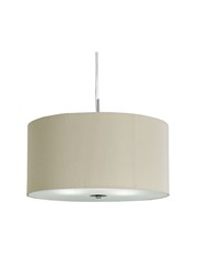 Searchlight Drum Pleat Pendant Light - Cream With Frosted Glass Diffuser - 60Cm