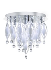 Searchlight Spindle Remote Control 6 Light Flush Ceiling Fitting - Chrome&Glass Searchlight Spindle Remote Control 6 Light Flush Ceiling Fitting - Chrome&Glass