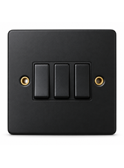 Round Edge Matt Black 10AX 3G 2W Switch