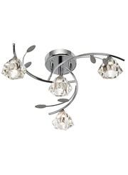 Searchlight Sierra Semi-Flush 4 Light - Chrome - Sculptured Glass Shades Searchlight Sierra Semi-Flush 4 Light - Chrome - Sculptured Glass Shades