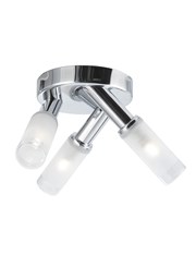 Searchlight Bathroom - 3 Spotlight - Chrome - Frosted Glass Shades Searchlight Bathroom - 3 Spotlight - Chrome - Frosted Glass Shades