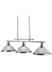 Searchlight Bistro 3 Light Industrial Ceiling Bar - Satin Silver Searchlight Bistro 3 Light Industrial Ceiling Bar - Satin Silver