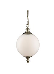 Searchlight Atom Ceiling Pendant Light - Opal Glass Ball Shade Searchlight Atom Ceiling Pendant Light - Opal Glass Ball Shade