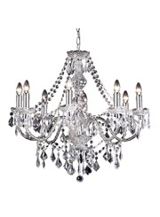 Endon Clarence Elegant Chandelier - Acrylic & Chrome - 8 Light Endon Clarence Elegant Chandelier - Acrylic & Chrome - 8 Light