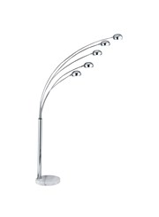 Searchlight Giraffe Modern 5 Light Multi Floor Lamp - Chrome With Marble Base Searchlight Giraffe Modern 5 Light Multi Floor Lamp - Chrome With Marble Base
