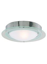 Searchlight Bathroom Flush Light - Chrome - Opal Glass Searchlight Bathroom Flush Light - Chrome - Opal Glass