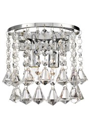 Searchlight Dorchester Wall Light - Chrome - Diamond Crystal Drops Searchlight Dorchester Wall Light - Chrome - Diamond Crystal Drops