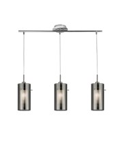 Searchlight Duo 2 - 3 Light Ceiling Pendant With Smokey/Frosted Glass Shades Searchlight Duo 2 - 3 Light Ceiling Pendant With Smokey/Frosted Glass Shades