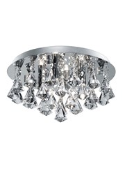 Searchlight Hanna Pyramid Drop 4 Light Fitting - Chrome - Diamond Shape Crystals Searchlight Hanna Pyramid Drop 4 Light Fitting - Chrome - Diamond Shape Crystals