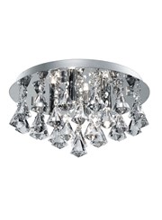 Searchlight Hanna Pyramid Drop 4 Light Fitting - Chrome - Diamond Shape Crystals