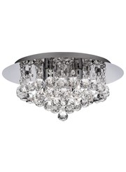 Searchlight Hanna 4 Light Round Fitting - Chrome - Round Crystals Searchlight Hanna 4 Light Round Fitting - Chrome - Round Crystals