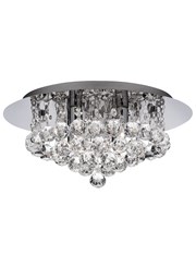 Searchlight Hanna 4 Light Round Fitting - Chrome - Round Crystals