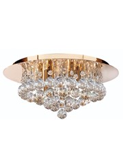 Searchlight Hanna 4 Light Round Fitting - Gold - Round Crystals Searchlight Hanna 4 Light Round Fitting - Gold - Round Crystals