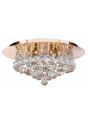 Searchlight Hanna 4 Light Round Fitting - Gold - Round Crystals