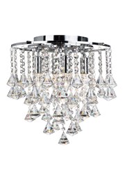 Searchlight Dorchester Ceiling Light - Chrome - Diamond Crystal Drops Searchlight Dorchester Ceiling Light - Chrome - Diamond Crystal Drops