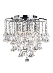 Searchlight Dorchester Ceiling Light - Chrome - Diamond Crystal Drops