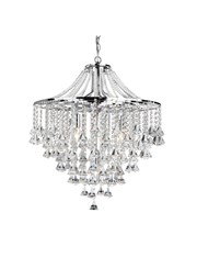 Searchlight Dorchester 5 Light Chandelier - Chrome - Diamond Crystal Drops Searchlight Dorchester 5 Light Chandelier - Chrome - Diamond Crystal Drops