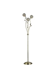 Searchlight Bellis II 3 Light Floor Lamp - Antique Brass - Glass Deco Shades Searchlight Bellis II 3 Light Floor Lamp - Antique Brass - Glass Deco Shades