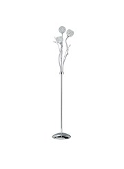 Searchlight Bellis II 3 Light Floor Lamp - Chrome - Glass Deco Shades