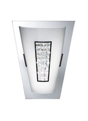Searchlight LED Wall Light - Chrome - Mirror Edge - White Glass & Crystal Inner Searchlight LED Wall Light - Chrome - Mirror Edge - White Glass & Crystal Inner