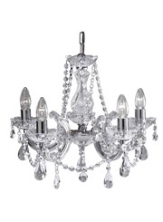 Searchlight Marie Therese  5 Light Chandelier - Crystal - Chrome