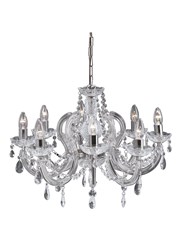 Searchlight Marie Therese  8 Light Chandelier - Crystal - Chrome Searchlight Marie Therese  8 Light Chandelier - Crystal - Chrome