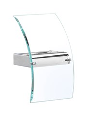 Searchlight Curved Glass Modern Wall Light - Chrome - Bevelled Curved Glass